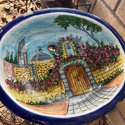 Decorative ceramic hand painted Mediterranean courtyard Spanish mission