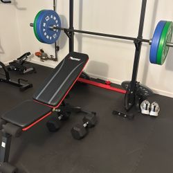 Barbell Squat Rack And Dip And Pull up Station 