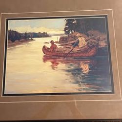 30 x 26 framed “Canoes on a Lake” prints