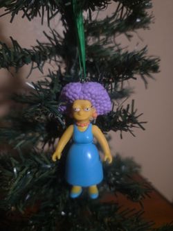 The Simpsons Patty Bouvier Christmas Tree Ornament –Upcycled Figure