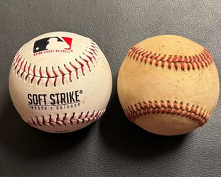 ⚾️⚾️ 2 Baseballs: 1 Soft Strike Padded MLB Ball, 1 Vintage 1960s Hard Ball