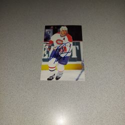 VINTAGE AUTOGRAPHED 1995-96 MONTREAL CANADIANS MARK RECCHI ZENITH #8 CARD FROM POST CARD SERIES