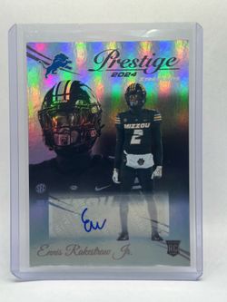 2024 Panini Prestige Ennis Rakestraw Jr. RC Auto Xtra Points #323 Lions Rookie