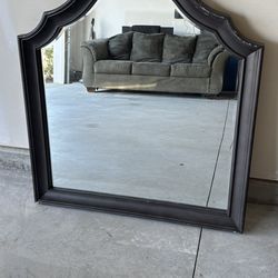 Large Black Arched Wall Mirror