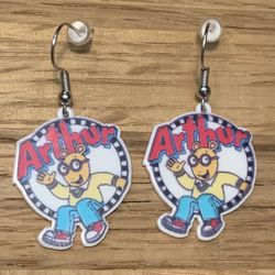 Arthur Cartoon Character Acrylic Hook Earrings 
