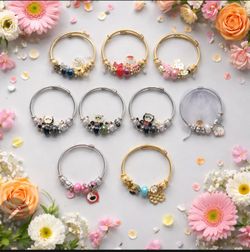 Yellow& White Gold Filled Bangle Bracelet (9) $180