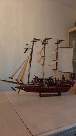 Model Wood Sailboat , good condition