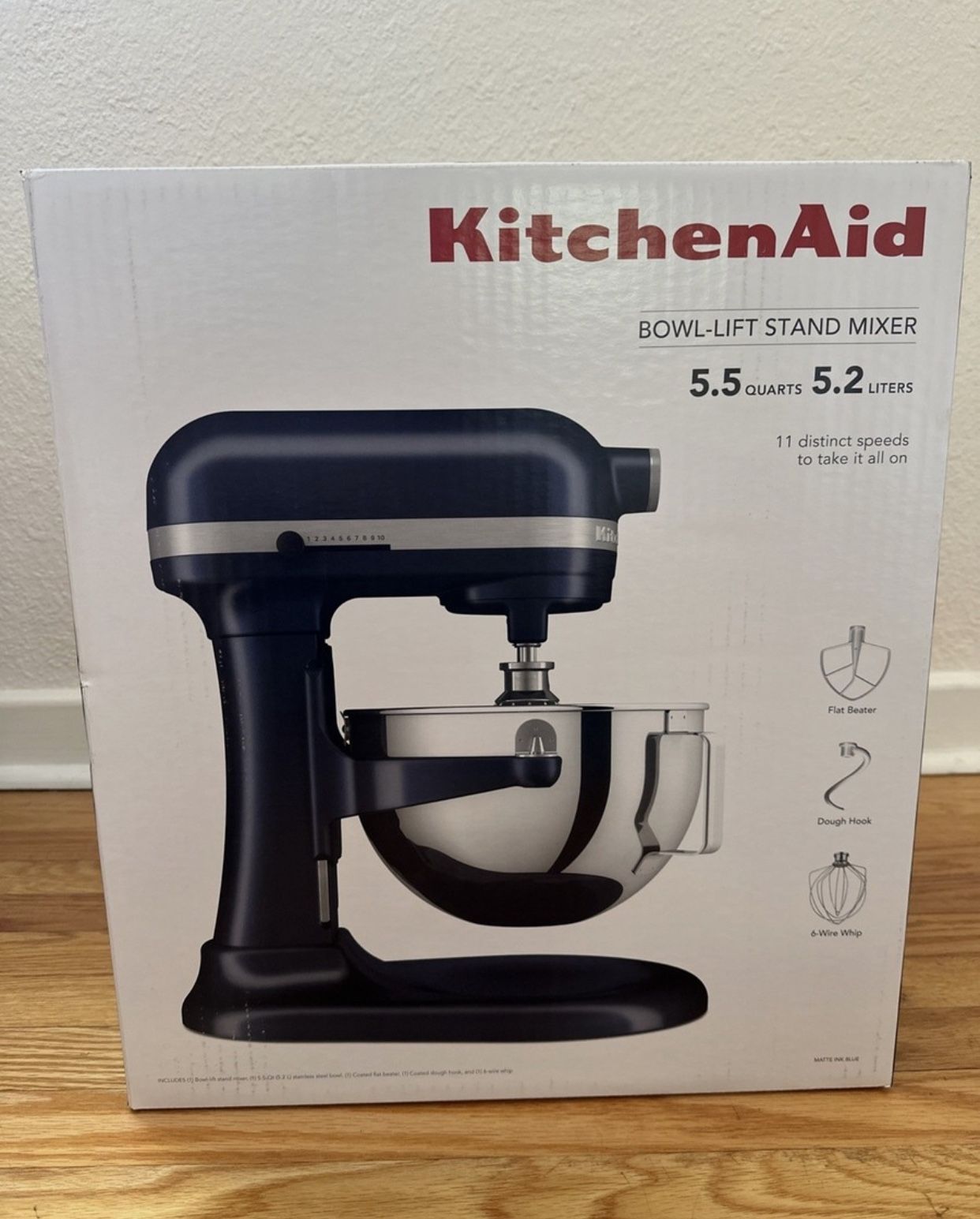 KitchenAid KSM55SXBXIB 5.5 Quart Bowl-Lift Stand Mixer, 11 Speeds, Ink Blue