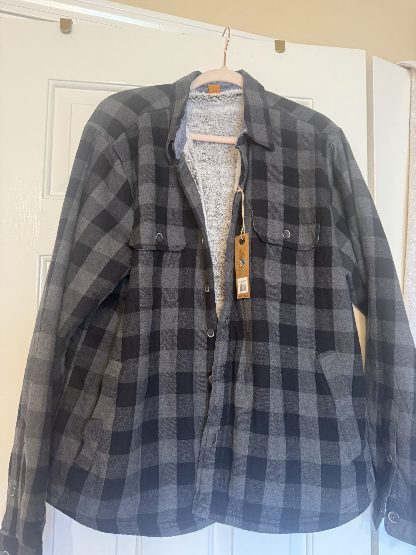 Men’s Black And Gray Checkered Jacket