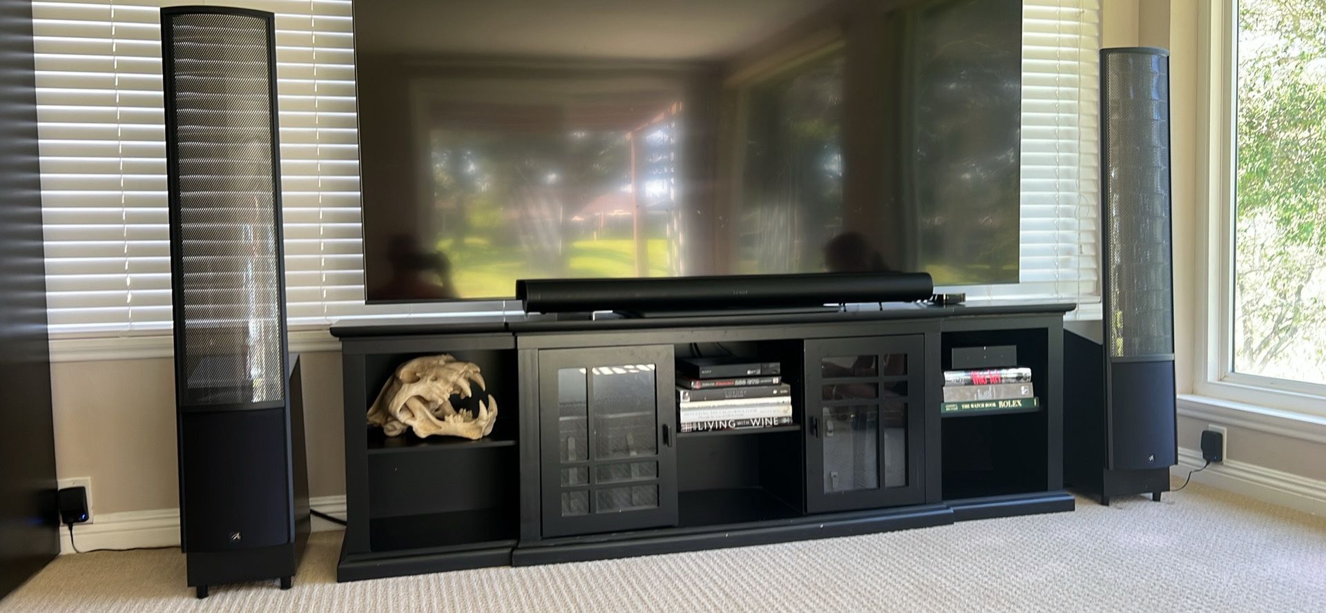 MartinLogan ElectroMotion ESL 8” Floor Speakers with AudioQuest Rocket 44’s and SONOS
