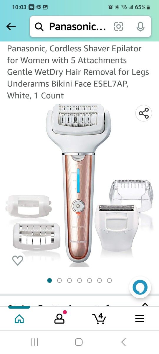 Panasonic, Cordless Shaver Epilator for Women with 5 Attachments