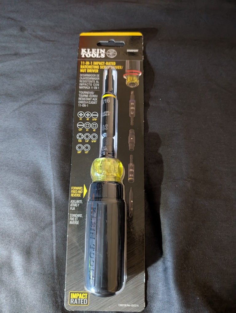 Klein Tools 11-in-1 Impact -Rated Ratcheting Screwdriver Nut Driver