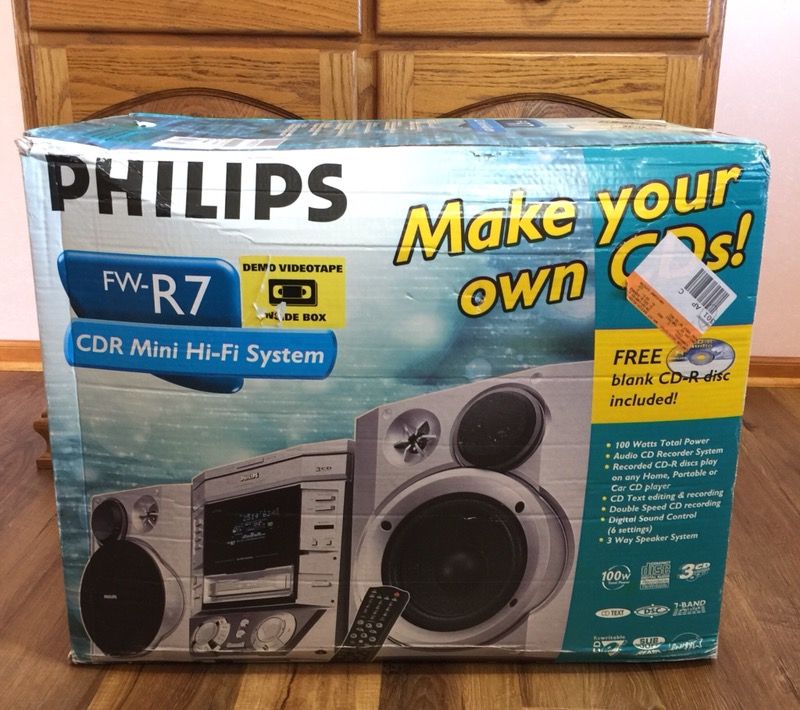 Philips Mini Hi-Fi CD Stereo System CD Burner FWR7