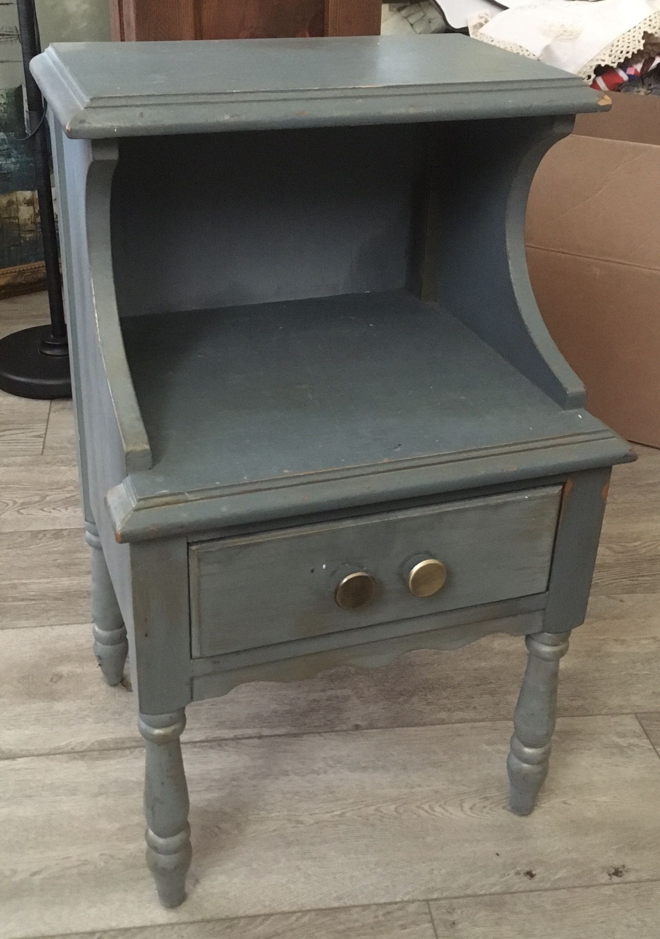 Vintage Wood Side table Night Stand PU North Rialto 