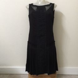 ANN TAYLOR Flapper Inspired Dropped Waist Black Dress