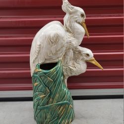 LARGE COASTAL EGRETS VASE