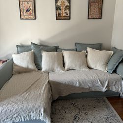 Cute Blue Couch With Pillows For Sale!!