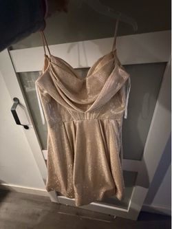 Gold dress with glitter XL