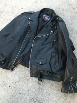New River Road Leather Riding Jacket. Real nice 180.00 jacket asking 100.00 kinda firm on price size 54. Real nice jacket.Thanks.