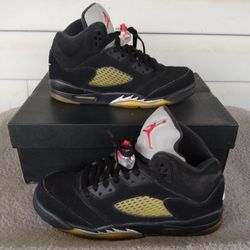 2016 Nike Air Jordan 5 V Retro OG Black Metallic Silver 845036-003 Size 6.5y