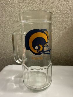 Vintage 1980s Los Angeles Rams Pint Glass Mug