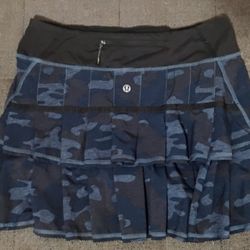 Lululemon Small Blue Camo TENNIS Skirt 