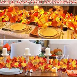 6 M / Artificial Maple Leaf Wreath Fake Autumn Leaf Artificial Plant for Indoor Home Wedding GardenWall Decoratio