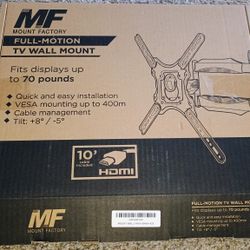 Brand new inbox FULL MOTION TV WALL MOUNT 26-65" TV. Includes HDMI 10-ft cable. See our other great art antiques sports fishing lures VHS movies Furni