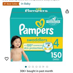 New Unopened Pampers Swaddlers Size 4 (150 Count) 