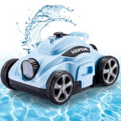 Cordless Robotic Pool Cleaner, HDPEAK Pool Vacuum Lasts 110 Mins, Auto-Parking