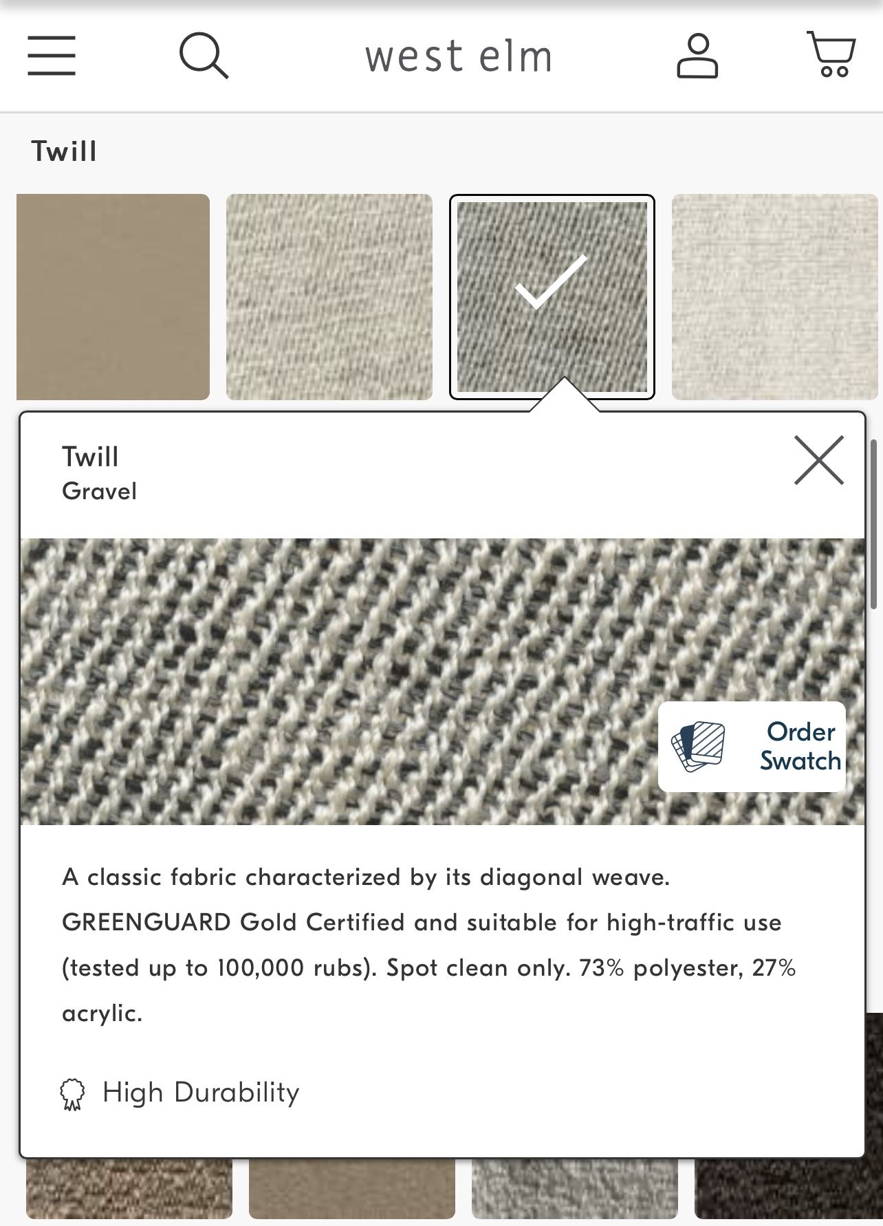 FREE DELIVERY West Elm Andes 2Piece Bumper Chaise Sectional in Gray