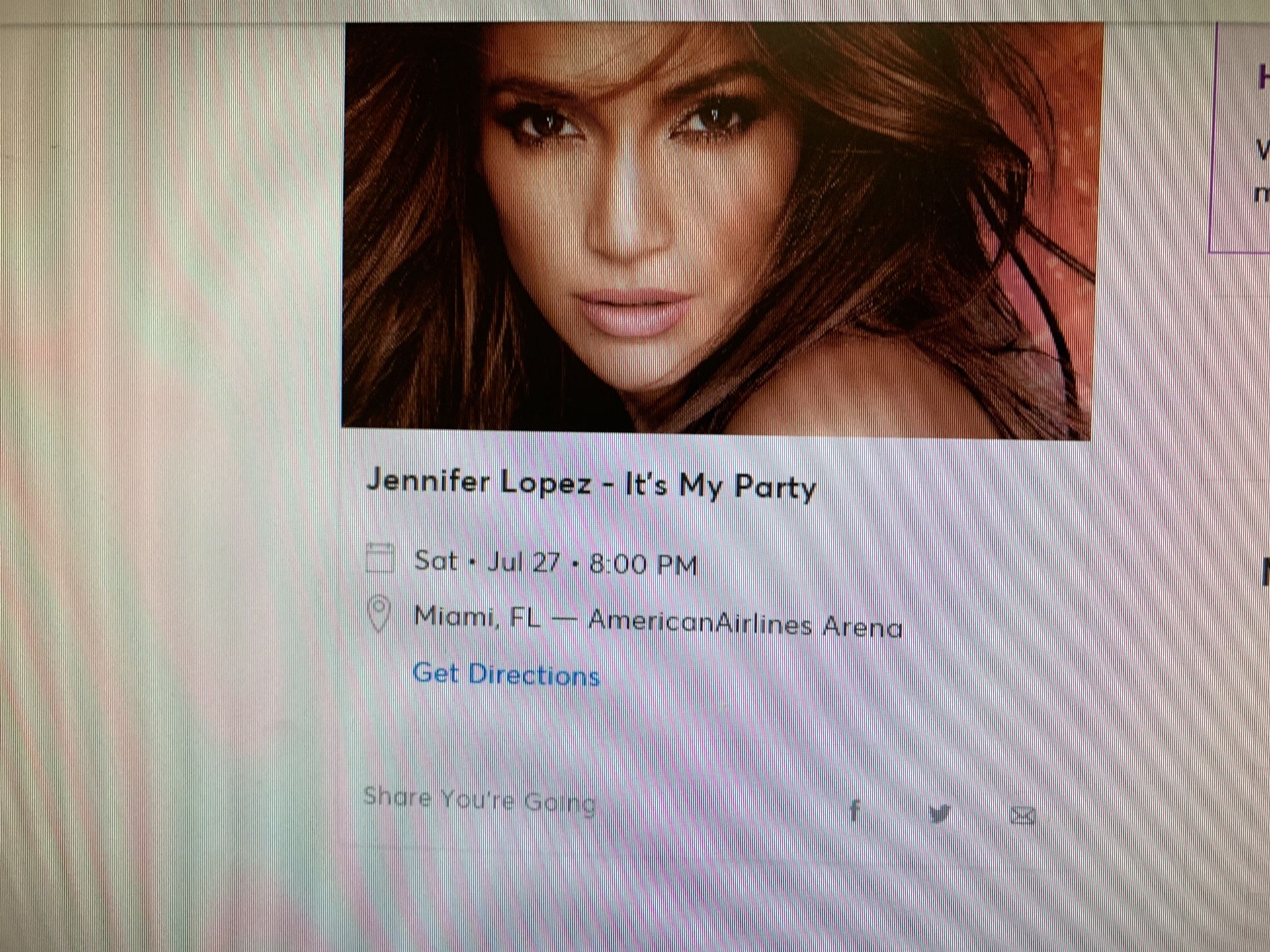 JLO concert tickets this Saturday