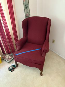 Classic Maroon Wingback Chair