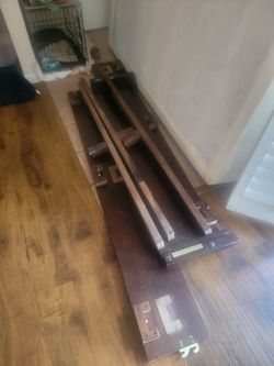 Queen size brown wooden bed frame