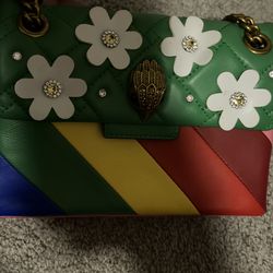 Kurt Geiger London Mini Kensington Rainbow Flower Applique Leather