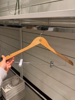 Wooden Clothes Hanger with Clips
