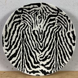 Vintage Chinese Porcelain Zebra Design 12” Plate
