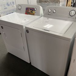 WHITE ELECTRIC AMANA WASHER AND DRYER SET