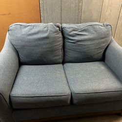 2 seater couch - blue fabric