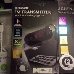 BLUETOOTH FM TRANSMITTER WITH DUAL USB CHARGER PORTS 