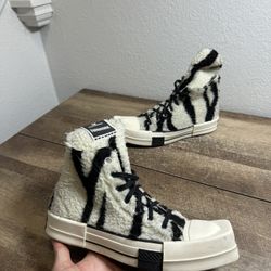 Size 6M 8W Converse Rick Owens x DRKSHDW TURBODRK Chuck 70 High Zebra