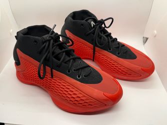 Adidas Black and Red High-Top Basketball Sneakers