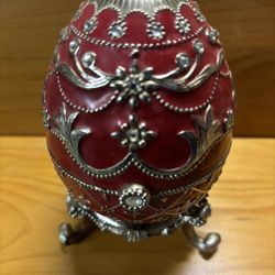 Red Jeweled And Enameled Music Egg