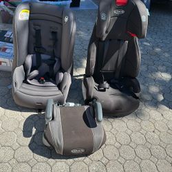 2 Carseats and One Booster Chair