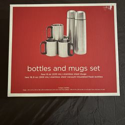 Stainless Steel Bottles and Mugs Set