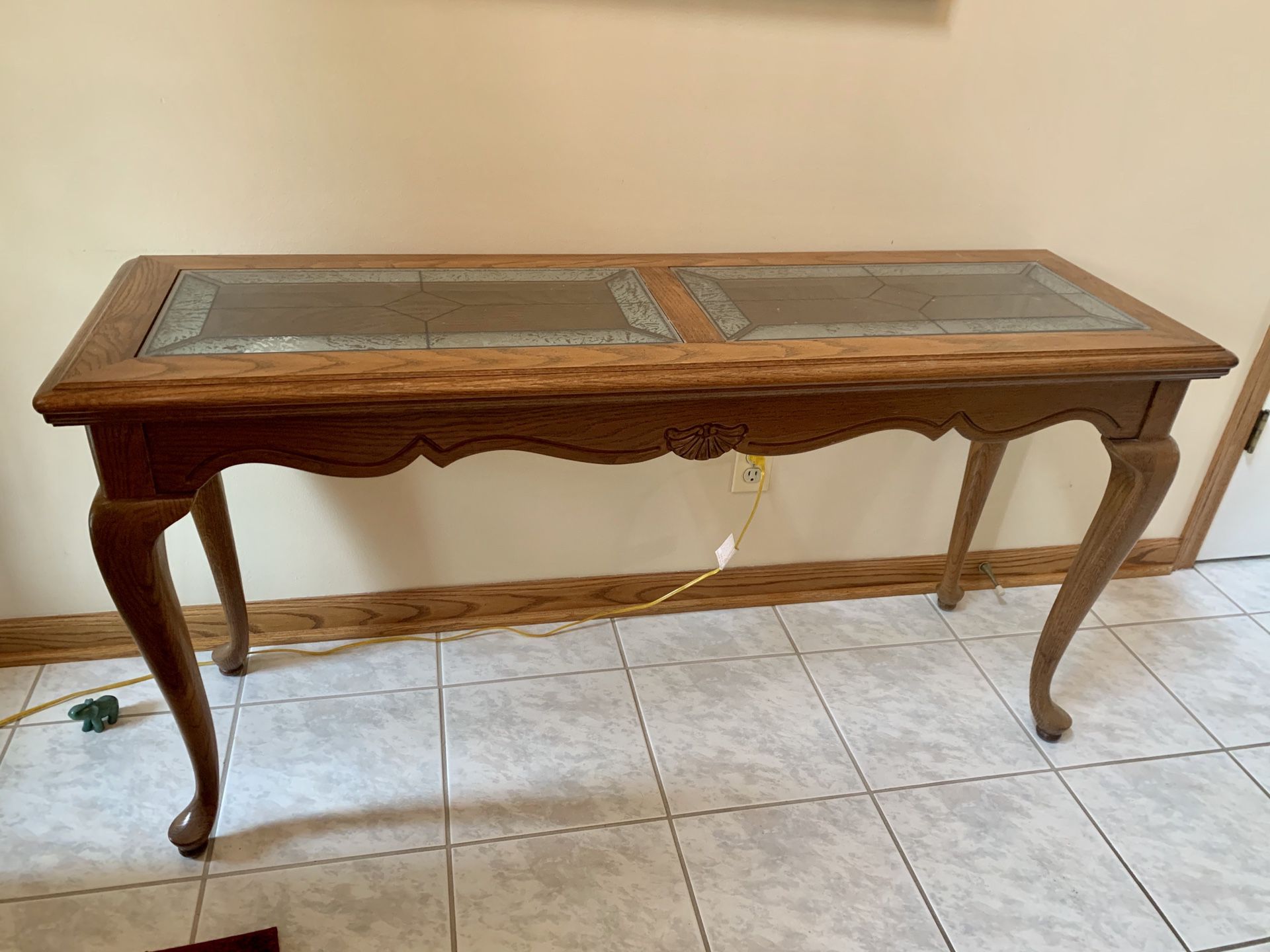 Oak Entry Sofa Console Table