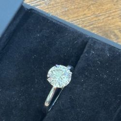 New 2.02 Carat Round Diamond Engagement Ring 14k White Gold