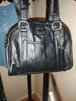 Black Quilted Satchel Shoulder Bag