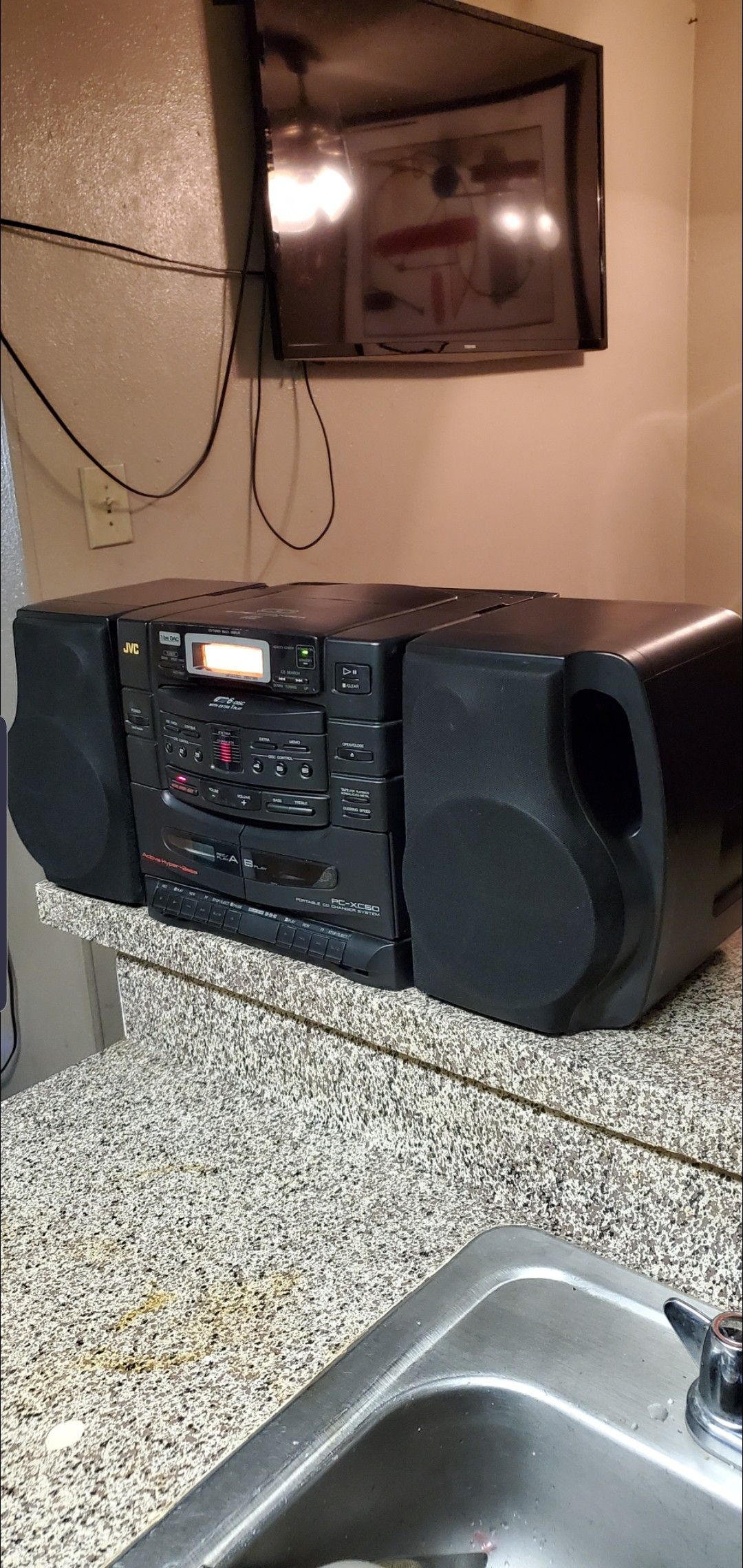 6 cd changer jvc portable stereo system player.