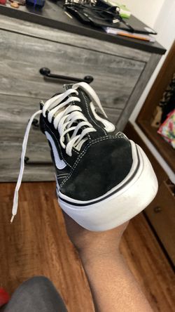 Black and white low top vans size 10 men